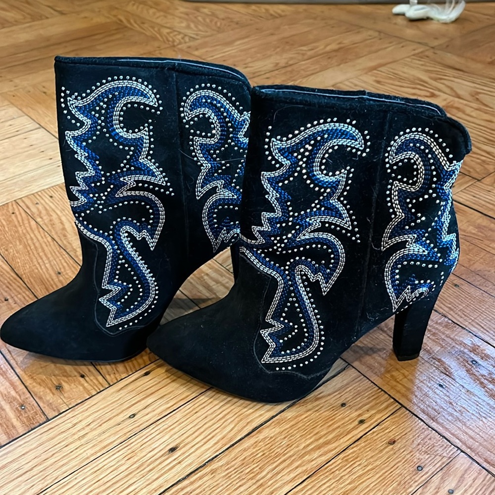 Steve Madden, “SADLEUP” rhinestone bootie